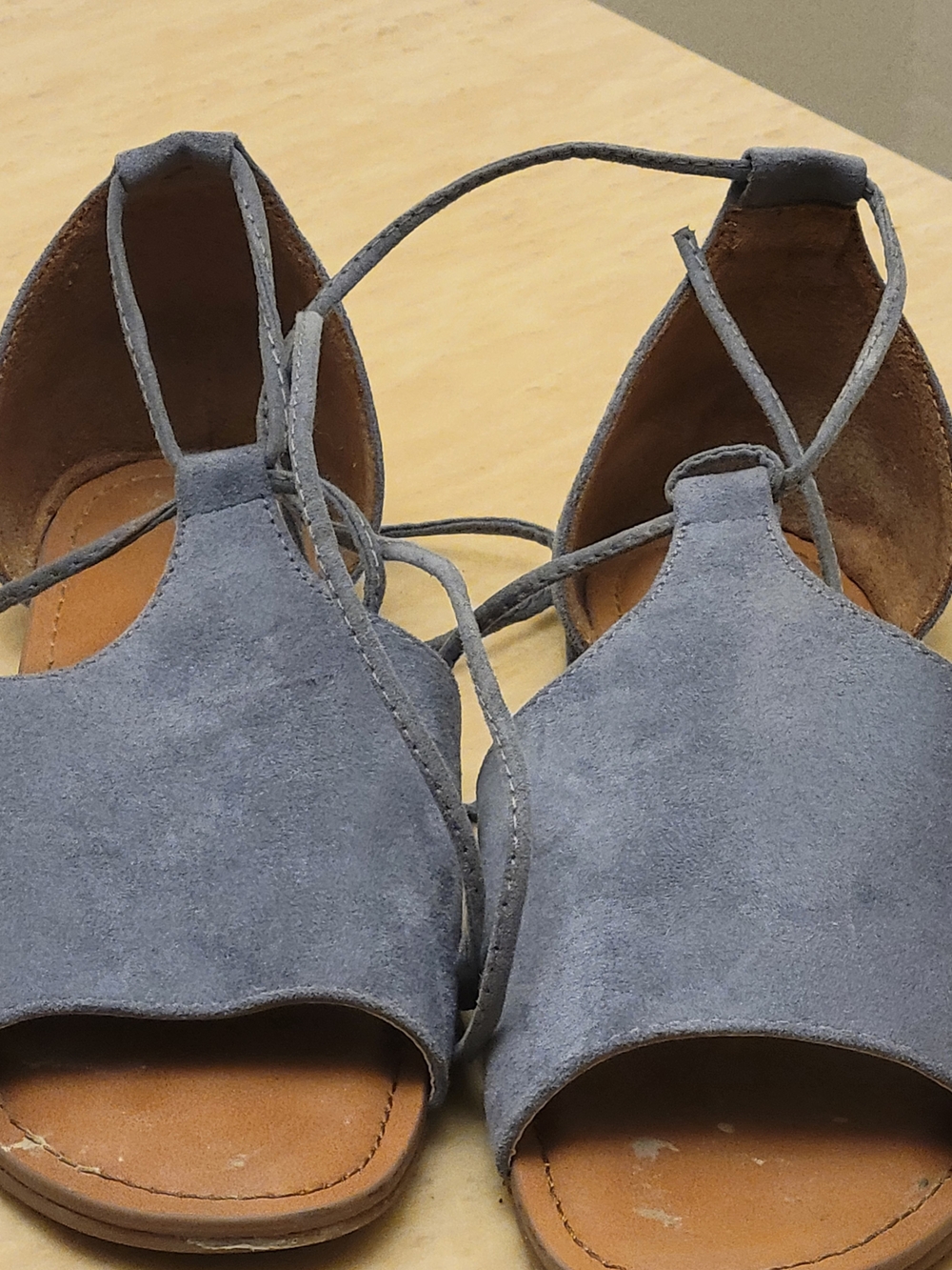 Target Women's Suede Lace-Up Sandals in Light Blue